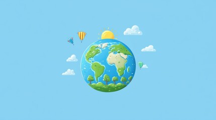 Cartoon earth illustration