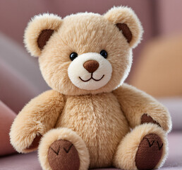 Obraz premium Plush teddy bear. Soft toy bear. Cute stuffed animal.