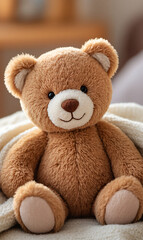 Obraz premium Plush teddy bear. Soft toy bear. Cute stuffed animal.