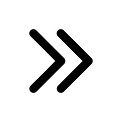 Double Arrow Right Icon for UX and UI Interfaces Twin Chevron Symbol for Fast Forward, Sequence Progression, and Accelerated Navigation Scalable Vector for Web, Mobile, and App Design