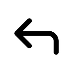 Reply Icon for UX/UI Interfaces  Curved Left Arrow Symbol for Message Response, Navigation Return, and Action Reversal  Scalable Vector for Web, Mobile, and App Design
