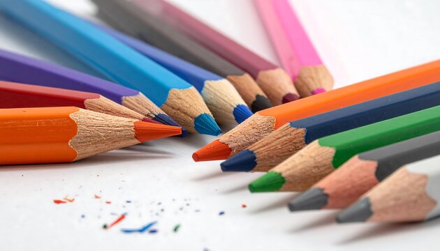 Colored pencils clustered close together