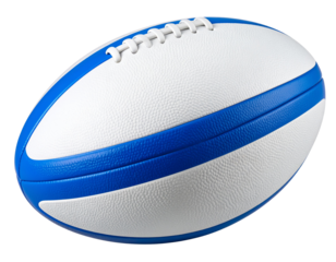Three-Quarter Angle of Rugby Ball with Modern Design, Isolated PNG
