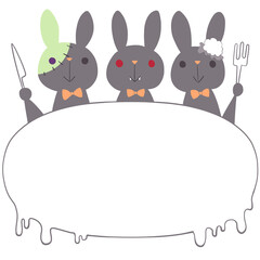 Halloween：兎のフレーム素材