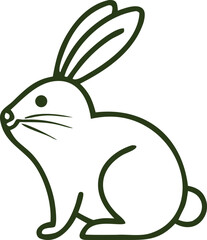 Minimalist Hare Vector Art Clean Line Drawing of a Rabbit for Simple Designs and Easter-Themed Graphic Projects