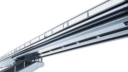 Chrome modern metro overbridge isolated on white background for transport urban and architecture design illustration