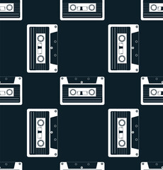 Seamless Vintage Retro Cassette Tape Pattern for Stylish Music Themed Graphic Design