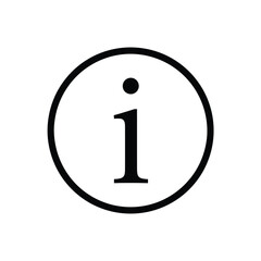 Minimalist Information Icon &ndash; Black Circle with White 'i' Symbol for UI and Help Design