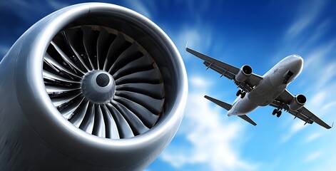 Turbine and airplane.