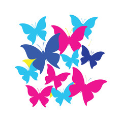 Fototapeta premium set of colorful butterflies
