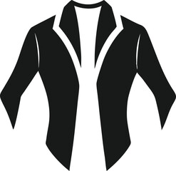 Vector Silhouette of Stylish Blazer Jacket Icon – Fashion Clothing Design Isolated Illustration