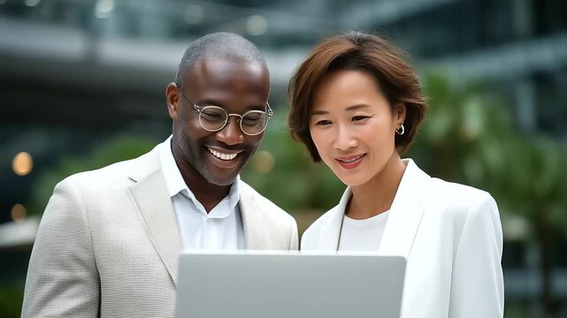 business professionals, New York City, park meeting, work discussion, laptop usage, urban skyline, NYC business, outdoor work, corporate meeting, modern workplace, urban collaboration, cit