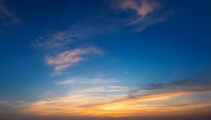 Obraz premium Dusk Sunset Sky Blue Orange Gradient Ideal For Sky Replacement
