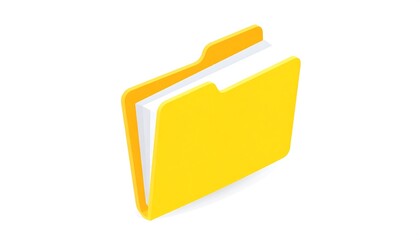 3D isometric yellow folder icon