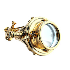 A Glimpse of Nautical Elegance: A close-up shot showcases a meticulously crafted vintage brass nautical telescope, exuding timeless maritime charm and adventure.