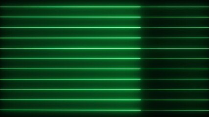 Glowing green neon lines moving side way on black screen, smooth loop motion animation	 - Powered by Adobe