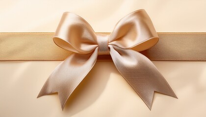 Elegant Cream Ribbon Bow On Smooth Satin Band Perfect For Gifts