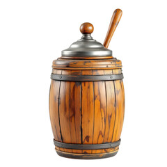 Vintage butter churn isolated on a white background.