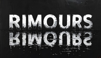 Dark, textured graphic with mirrored text