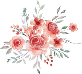 vector illustration of a flower design with leaves