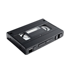 VHS tape rewinder isolated on a white background. Vintage Video Cassette: An isolated shot of a classic video cassette tape, symbolizing the history of media and home entertainment.