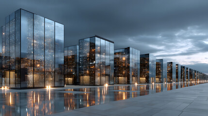 Futuristic Data Center Visualization