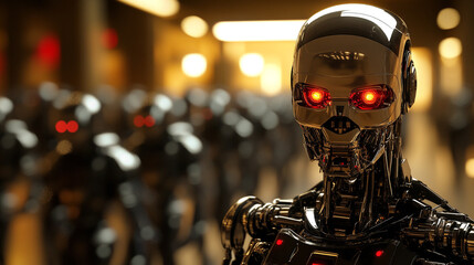 futuristic robot cyborg woman in action