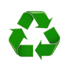Fototapeta premium Green recycling symbol isolated on transparent background