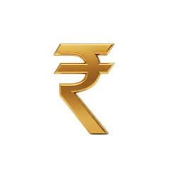 Golden rupee symbol isolated on transparent background