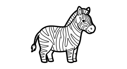 Majestic Zebra Standing Calmly with Distinctive Stripes, Isolated White Background