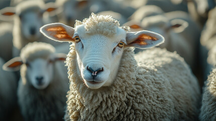 Close up of a sheep in a farm