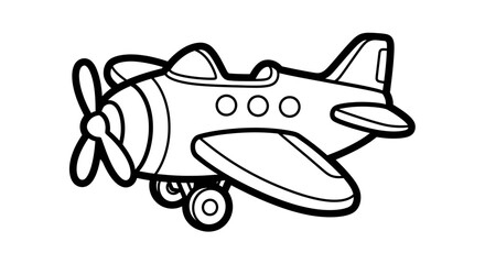 Cartoon Propeller Airplane Toy Ready for Flying Adventure, Isolated White Background