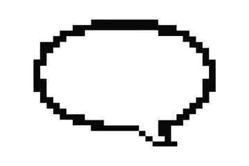Obraz premium Pixel Speech Bubble with bit Retro Style