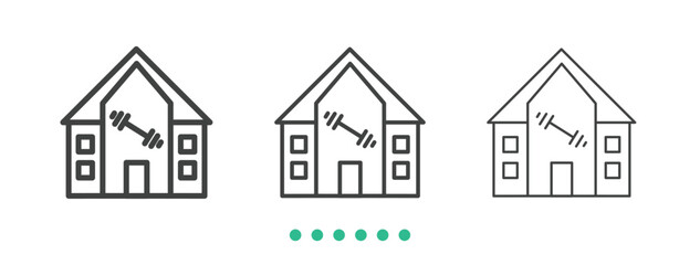 Gymnasium icon. Thin line icon vector