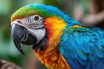 Obraz premium Close Up Colorful Blue and Gold Macaw