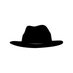 Silhouetted Fedora Hat Against a Crisp White Background Fashion Accessory