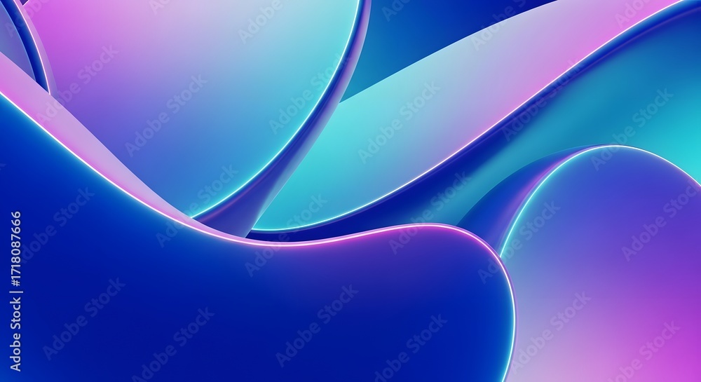 Aufkleber abstract curved background with a flowing gradient. smooth ribbon-like shapes and a futuristic style