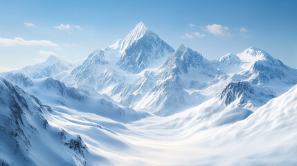 mountain covered in snow. winter landscape scene