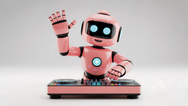 Meet DJ Robo Pink, the vibrant futuristic party starter who's ready to liven up your tech project with a dash of fun and playful vibes