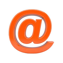 Fototapeta premium Orange at symbol isolated on transparent background