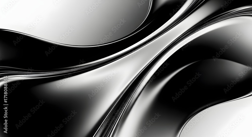 Aufkleber abstract sleek black and grey background with a modern design. curved lines and a glossy surface cre