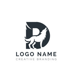 Letter D wolf logo