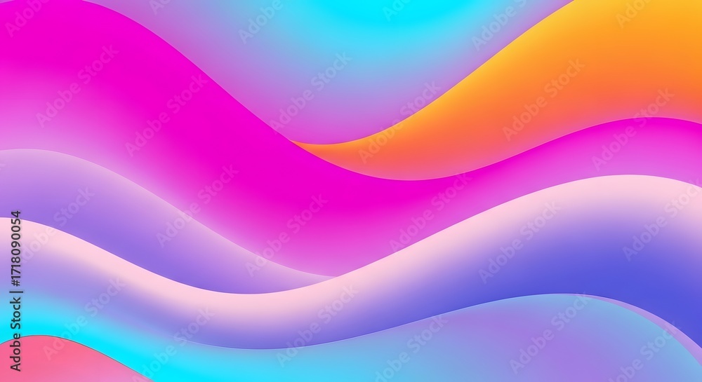 Poster abstract liquid background with vibrant flowing waves. soft colorful gradient shapes and a smooth, e