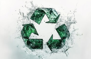 Recycle symbol water splash