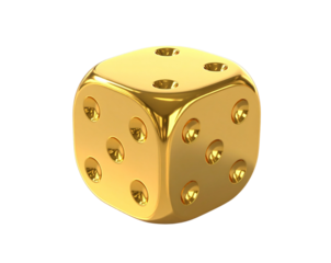  Elegant Metallic Gold Ludo Dice Isolated for Board Games 