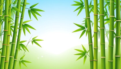 Obraz premium Lush bamboo grove with a light-filled backdrop