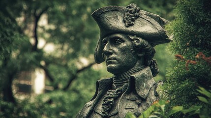 Statue of George Washington in Boston Public Garden: Filtered Color City Symbol