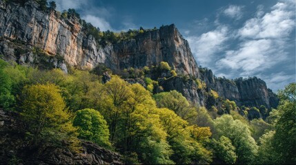 Mountainside forest scenic view