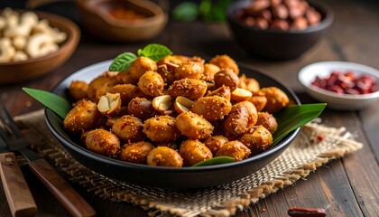 Roasted nuts in a bowl