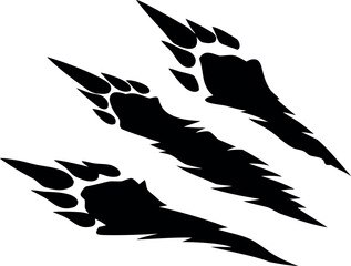 Obraz premium Monster and animal claw marks vector, Tiger, lion, dog, silhouette scratches illustration